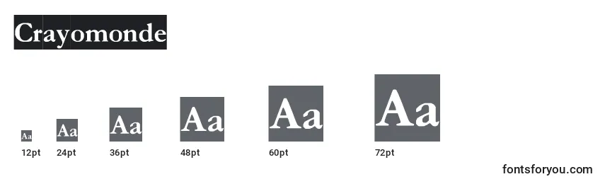 Crayomonde Font Sizes