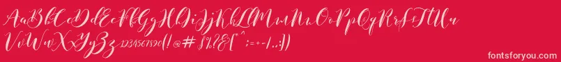 PadukaScriptFree-Schriftart – Rosa Schriften auf rotem Hintergrund