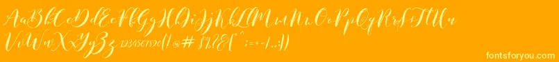 PadukaScriptFree Font – Yellow Fonts on Orange Background