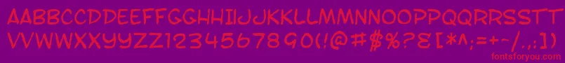 SfToontimeBlotch Font – Red Fonts on Purple Background