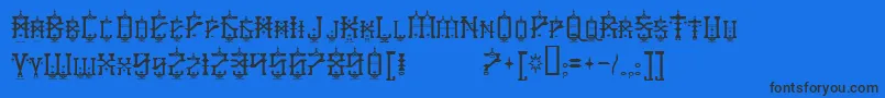 Babyjeep Font – Black Fonts on Blue Background