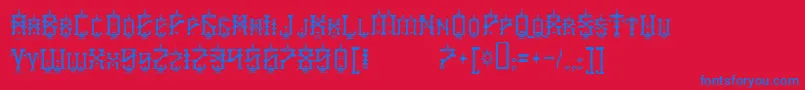 Babyjeep Font – Blue Fonts on Red Background