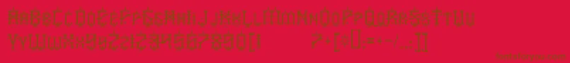 Babyjeepフォントについての詳細 フォントBabyjeep – 赤い背景に茶色の文字