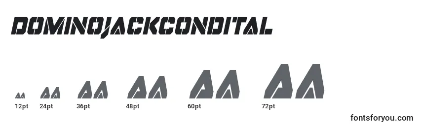 Размеры шрифта Dominojackcondital