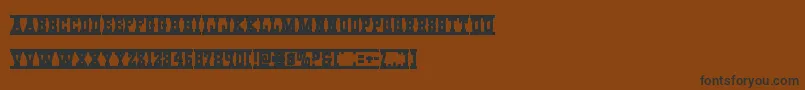 Westernrail-Schriftart – Schwarze Schriften auf braunem Hintergrund