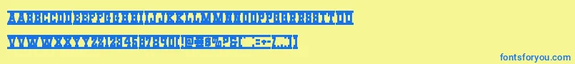 Westernrail-Schriftart – Blaue Schriften auf gelbem Hintergrund