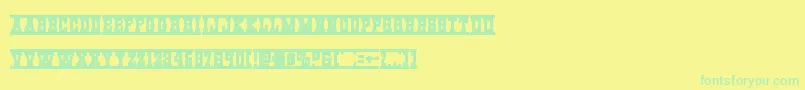 Westernrail-Schriftart – Grüne Schriften auf gelbem Hintergrund