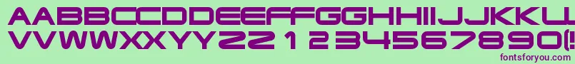 Czcionka Xoireqe – fioletowe czcionki na zielonym tle