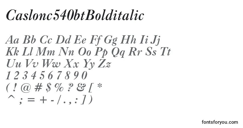 Caslonc540btBolditalicフォント–アルファベット、数字、特殊文字
