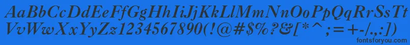 Caslonc540btBolditalic Font – Black Fonts on Blue Background