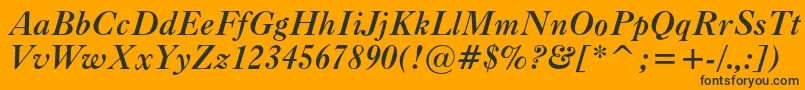 Caslonc540btBolditalic Font – Black Fonts on Orange Background