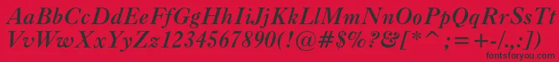 フォントCaslonc540btBolditalic – 赤い背景に黒い文字