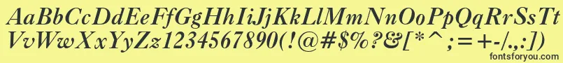 Caslonc540btBolditalic Font – Black Fonts on Yellow Background