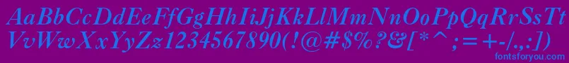 Caslonc540btBolditalic Font – Blue Fonts on Purple Background