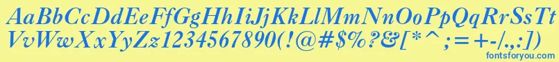 Caslonc540btBolditalic Font – Blue Fonts on Yellow Background