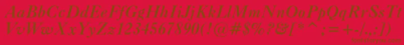 Caslonc540btBolditalic-Schriftart – Braune Schriften auf rotem Hintergrund