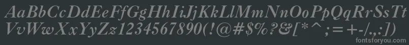 フォントCaslonc540btBolditalic – 黒い背景に灰色の文字