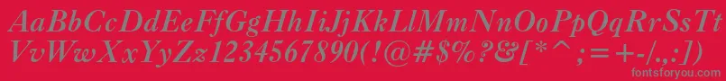 フォントCaslonc540btBolditalic – 赤い背景に灰色の文字