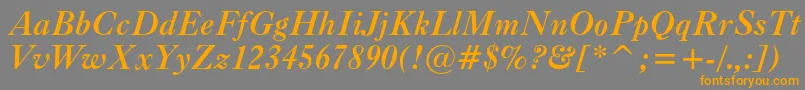 Шрифт Caslonc540btBolditalic – оранжевые шрифты на сером фоне