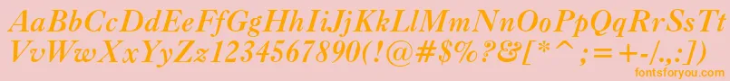 Police Caslonc540btBolditalic – polices orange sur fond rose