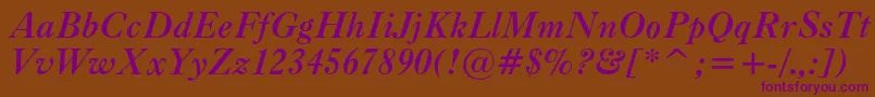 Caslonc540btBolditalic-Schriftart – Violette Schriften auf braunem Hintergrund