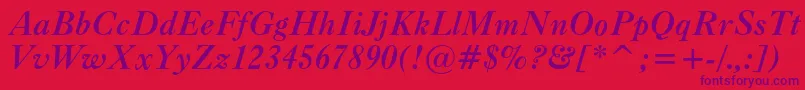 Шрифт Caslonc540btBolditalic – фиолетовые шрифты на красном фоне