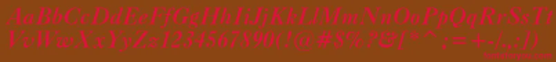 Caslonc540btBolditalic-Schriftart – Rote Schriften auf braunem Hintergrund