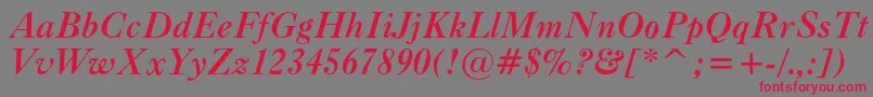Caslonc540btBolditalic Font – Red Fonts on Gray Background