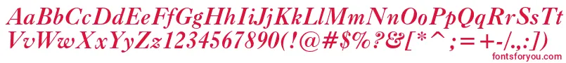 Шрифт Caslonc540btBolditalic – красные шрифты на белом фоне