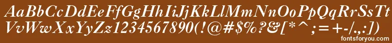 フォントCaslonc540btBolditalic – 茶色の背景に白い文字