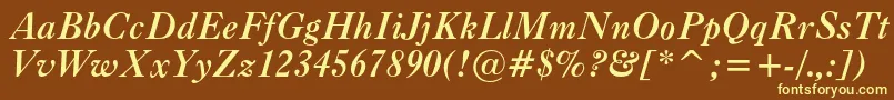 Шрифт Caslonc540btBolditalic – жёлтые шрифты на коричневом фоне