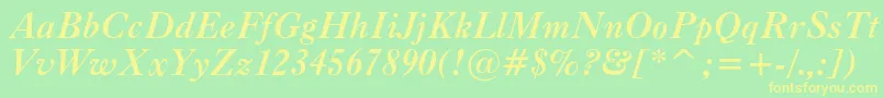Lisätietoja Caslonc540btBolditalic-fontista Caslonc540btBolditalic-fontti – keltaiset fontit vihreällä taustalla