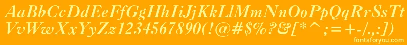 Шрифт Caslonc540btBolditalic – жёлтые шрифты на оранжевом фоне