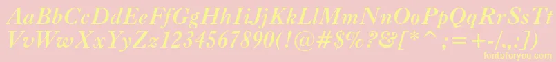 Шрифт Caslonc540btBolditalic – жёлтые шрифты на розовом фоне