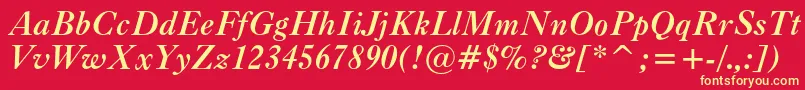 Шрифт Caslonc540btBolditalic – жёлтые шрифты на красном фоне