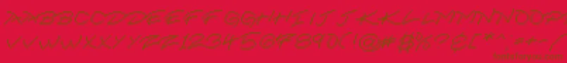 Dangerouslove-Schriftart – Braune Schriften auf rotem Hintergrund