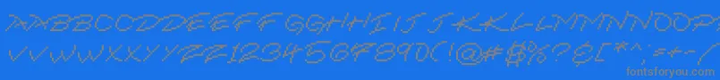 Dangerouslove-Schriftart – Graue Schriften auf blauem Hintergrund