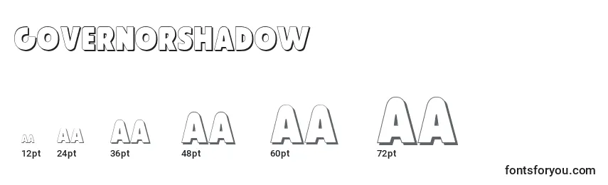 Размеры шрифта GovernorShadow
