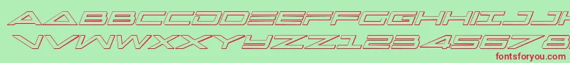 フォントCapella3Dital – 赤い文字の緑の背景
