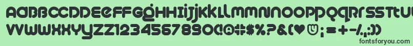 フォントPlush – 緑の背景に黒い文字