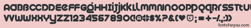Plush-Schriftart – Schwarze Schriften auf rosa Hintergrund