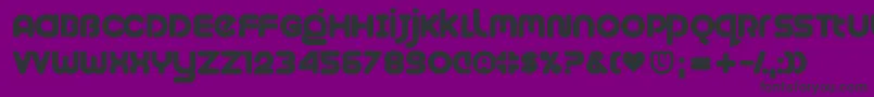 Plush-fontti – mustat fontit violetilla taustalla