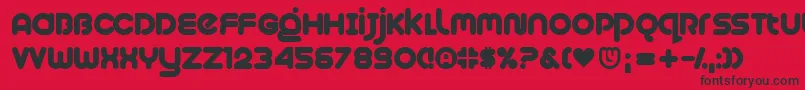 Шрифт Plush – чёрные шрифты на красном фоне