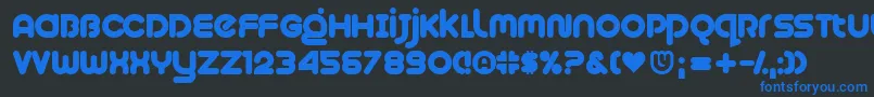 フォントPlush – 黒い背景に青い文字