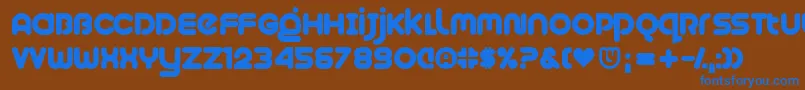 Plush-fontti – siniset fontit ruskealla taustalla