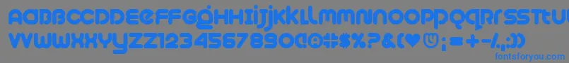 Plush Font – Blue Fonts on Gray Background