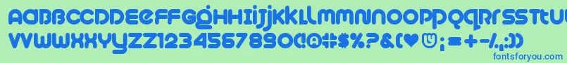Plush Font – Blue Fonts on Green Background