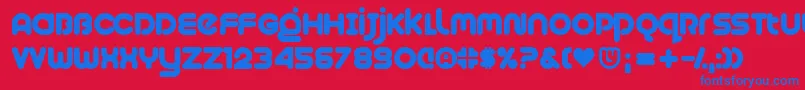 フォントPlush – 赤い背景に青い文字