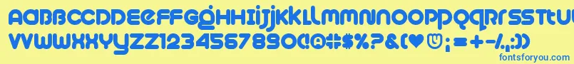 Plush Font – Blue Fonts on Yellow Background