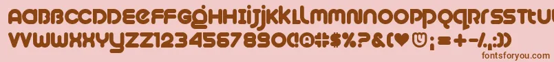 フォントPlush – ピンクの背景に茶色のフォント